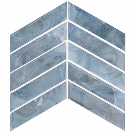 MSI Blue Shimmer SAMPLE Chevron Glass Mosaic Wall Tile ZOR-MD-0392-SAM